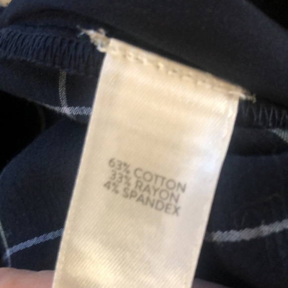 J Jill Window Pane Essential Cotton Stretch Pant Sz. 12 Navy Blue Straight Leg - Picture 7 of 7